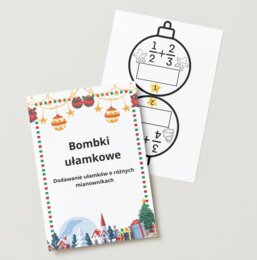 Ułamkowe bombki - dodawanie ułamków zwykłych o różnych mianownikach