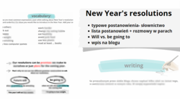 New Year's resolutions, postanowienia noworoczne, E8, LO, Future Simple, be going to, wpis na blogu