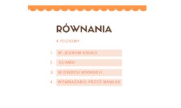 Równania: 4 poziomy trudności - klasa 7