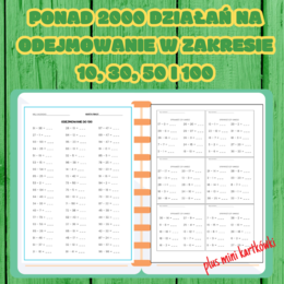 PONAD 2000 DZIAŁAŃ NA ODEJMOWANIE W ZAKRESIE 10, 30, 50 I 100