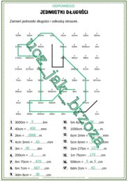 Jednostki długości, kodowanie, karta pracy, klasa 4