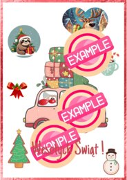 Naklejki świąteczne, prezent, pdf, 1 strona