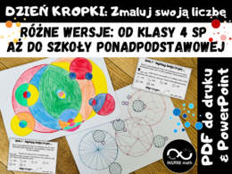Matematyczny Międzynarodowy Dzień Kropki. Różne wersje od klasy 4 SP do szkół ponadpodstawowych. Zmaluj swoją liczbę.