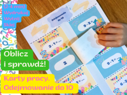 Oblicz i sprawdź! Odejmowanie do 10 do druku. Karty pracy do złożenia.