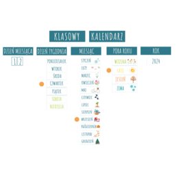 KALENDARZ KLASOWY NA CAŁY ROK SZKOLNY - DO POWIESZENIA NA TABLICY I CODZIENNEGO KORZYSTANIA