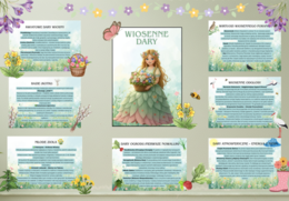 Ekspresowa Gazetka WIosenne Dary| Zawiera plakat XXL 4 x A4|  Edukacyjna i kolorowa dekoracja klasy, korytarza  lub biblioteki