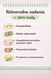 PISOWNIA "NIE" Z RÓŻNYMI CZĘŚCIAMI MOWY [Karta pracy, sprawdzian]
