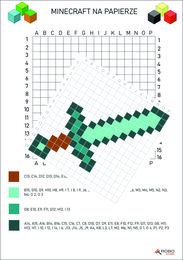 Kodowanki dla dzieci minecraft, zestaw pdf, 10 kart pracy z kodowaniem, dyktando graficzne, klasy 1-5