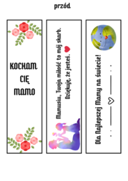 Zakładki na Dzień Matki – 24 gotowe wzory do druku 🌸Piękny i szybki prezent dla mamy od dziecka/dwustronne-miejsce na imię ucznia