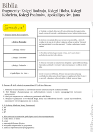 Biblia - opracowanie maturalne (fragmenty - Księgi Rodzaju, Księgi Hioba, Księgi Koheleta, Księgi Psalmów, Apokalipsy św. Jana - 12 stron)