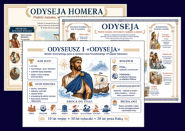 ODYSEUSZ I ODYSEJA – mity - mitologia - 5 kart pracy + 3 infografiki