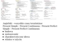 Wszystkie czasy teraźniejsze - Język angielski (8 klasa, liceum, matura)