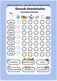 Dobre nawyki - wklejki z j. niemieckiego - karta pracy Codziennie dbam o siebie