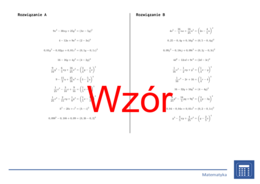 Wzór algebraiczny (A-B)^2, rozkład | matematyka, algebra | 26 kolumn