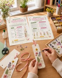 Wiosenna zakładka do książki z suszonym kwiatem