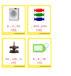 Różnicowanie słuchowe - utrwalanie głosek r, l, j