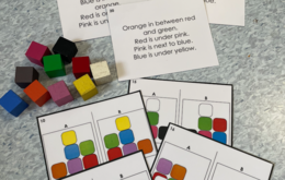 Karty zadań: prepositions & colours