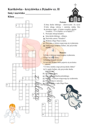 Kartkówka - krzyżówka "Dziady" cz. II  + klucz odpowiedzi