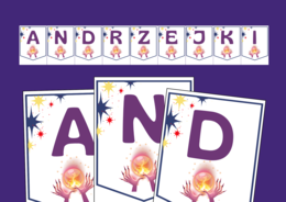 ANDRZEJKI – biblioteka – świetlica – przedszkole – GIRLANDA – gazetka – wersja 1