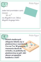 Pola figur płaskich, stacje zadaniowe - klasa 4