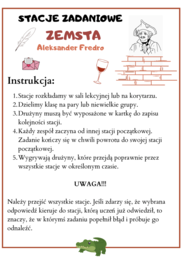 "Zemsta" - zapętlone stacje zadaniowe (lekcja w ruchu)