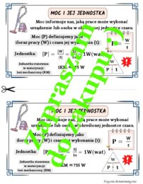 Moc i jej jednostka - wklejka do zeszytu.