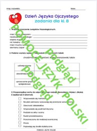 Dzień Języka Ojczystego - zadania dla kl. 8