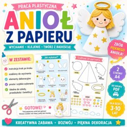 Praca plastyczna. Anioł z papieru