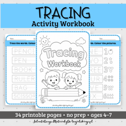 Tracing Workbook | Pisanie po śladzie | Karty pracy | Angielski dla przedszkola i klas 1–3