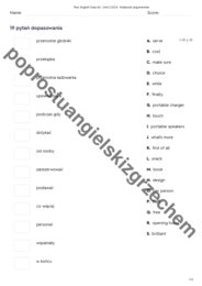 English Class A2 - Unit 2 - testy