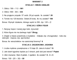 Kraina Liczb – komplet materiałów do matematycznej gry terenowej (klasa 4)