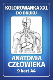ANATOMIA CZŁOWIEKA - kolorowanka XXL do druku - 9 kart A4 + miniatura A4