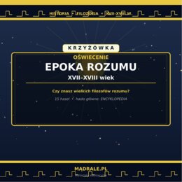 Krzyżówka „Oświecenie” + karta pracy + klucz odpowiedzi