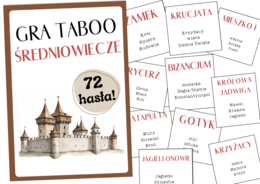TABOO ŚREDNIOWIECZE– Edukacyjna Gra Słowna dla Nauczycieli, Wychowawców i Rodziców/Zgodne z podstawą programową/GRYWALIZACJA/ZNIŻKA!