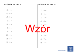 Dzielenie do 100 | matematyka | 26 kolumn