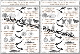 O czym będziemy się uczyć na lekcjach przyrody w klasie 4? - wklejka do zeszytu. Materiał w power point do edycji