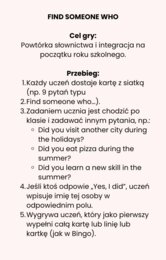 Find someone who- summer edition, gra, zabawa, integracja