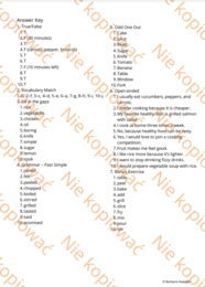 Karta pracy z czytanką Healthy eating challenge B1