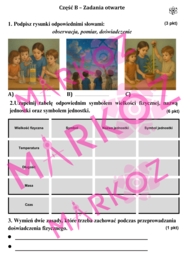 Sprawdzian - obserwacje, pomiary i wielkości fizyczne