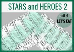 Stars and Heroes 2 unit 4 LET'S EAT– zakładki do książki