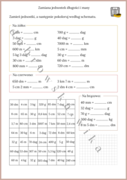 Zamiana jednostek długości i masy - kodowanka