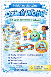 Dzień Wody – pakiet edukacyjny (20 stron) | karty pracy, gazetka, dyplom