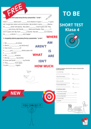 TO BE- SHORT TEST 2 strony- klasa 4