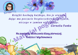 Wkładki do książek dla klas 1-8 na zakończenie roku szkolnego