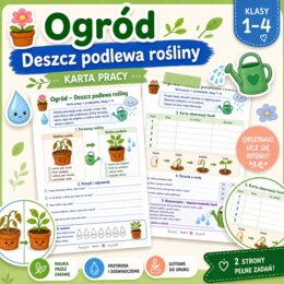 Deszcz podlewa rośliny