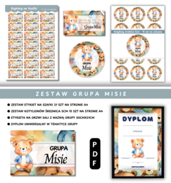 Zestawy grafik do własnego wydruku dla grup przedszkolnych GRUPA MISIE
