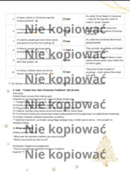 Karta pracy Christmas Around the World A2+/B1