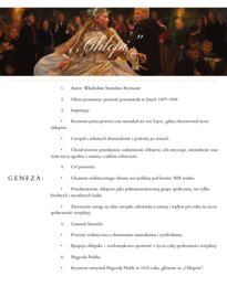 Opracowanie lektury ,,Chłopi"