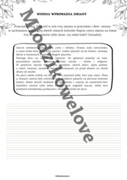 Wiosenny pakiet edukacyjny-samodzielne tworzenie wypowiedzi pisemnej oraz świadome formułowanie myśli