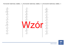 Pierwiastek kwadratowy ułamków | matematyka | 26 kolumn